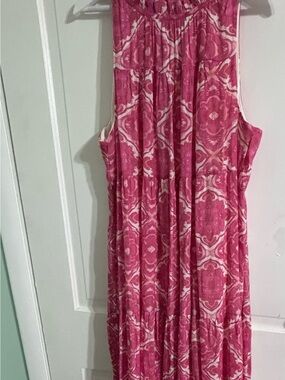Indigo Soul Sleeveless Pink Printed Maxi Dress size XL